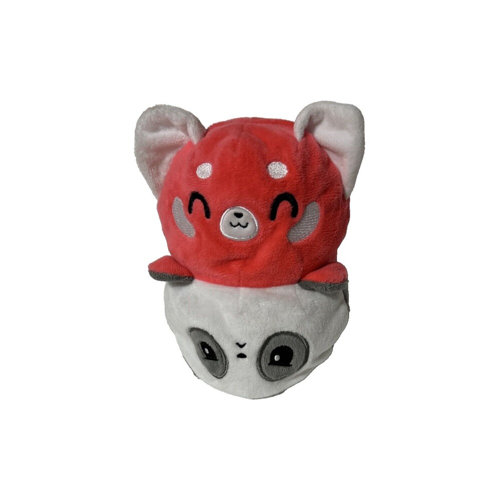 Teeturtle Reversible Plush 7” Happy Red Panda Angry Gray Panda Toy